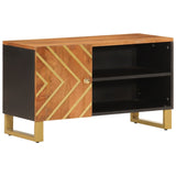 Tv Cabinet Brown And Black 80X31.5X46 Cm Solid Wood Mango