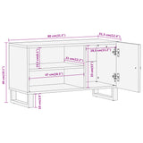 Tv Cabinet Brown And Black 80X31.5X46 Cm Solid Wood Mango