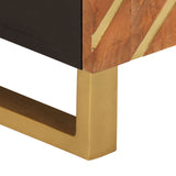 Tv Cabinet Brown And Black 80X31.5X46 Cm Solid Wood Mango