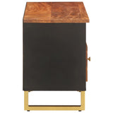 Tv Cabinet Brown And Black 100X33.5X46 Cm Solid Wood Mango