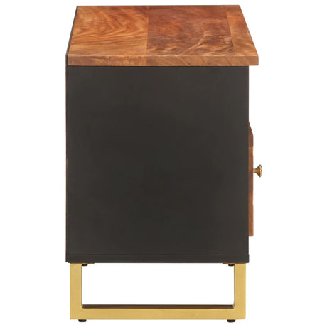 Tv Cabinet Brown And Black 100X33.5X46 Cm Solid Wood Mango