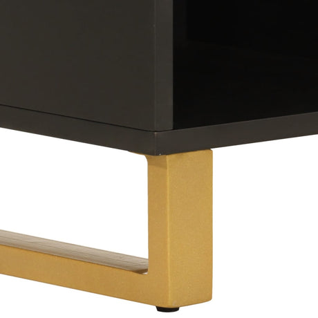 Tv Cabinet Brown And Black 100X33.5X46 Cm Solid Wood Mango