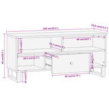 Tv Cabinet Brown And Black 100X33.5X46 Cm Solid Wood Mango