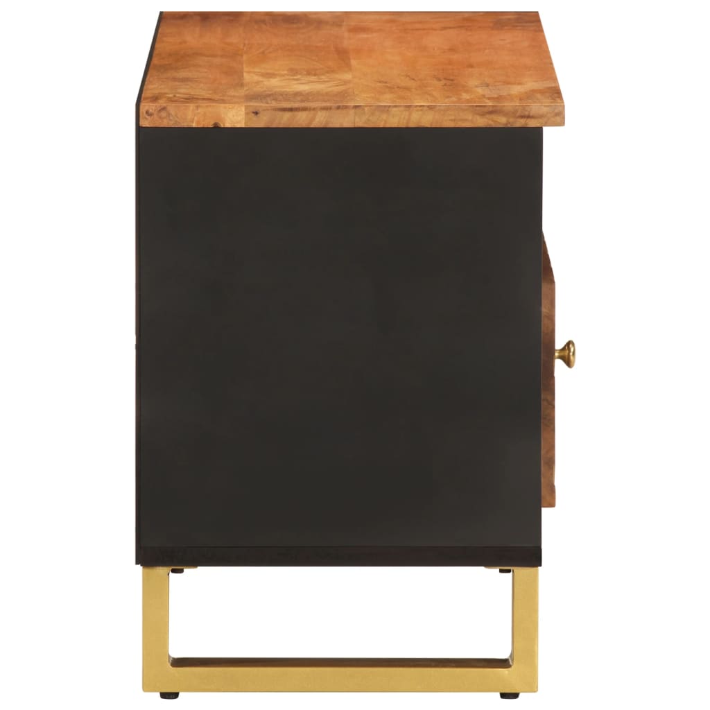 Tv Cabinet Brown And Black 80X33.5X46 Cm Solid Wood Mango