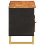Tv Cabinet Brown And Black 80X33.5X46 Cm Solid Wood Mango