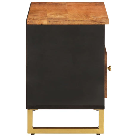 Tv Cabinet Brown And Black 80X33.5X46 Cm Solid Wood Mango