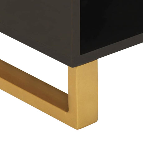 Tv Cabinet Brown And Black 80X33.5X46 Cm Solid Wood Mango