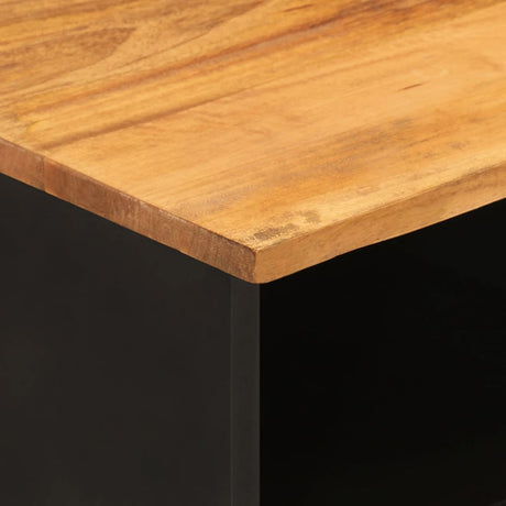 Tv Cabinet Brown And Black 100X33.5X46 Cm Solid Wood Mango