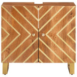 Bathroom Sink Cabinet Brown And Black Solid Wood Mango