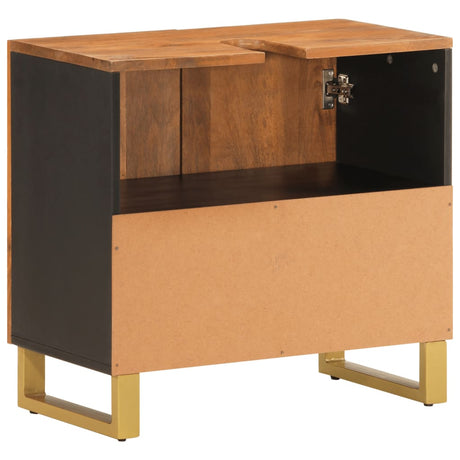 Bathroom Sink Cabinet Brown And Black Solid Wood Mango