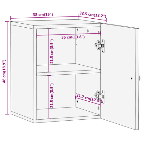 Bathroom Wall Cabinet Brown And Black Solid Wood Mango
