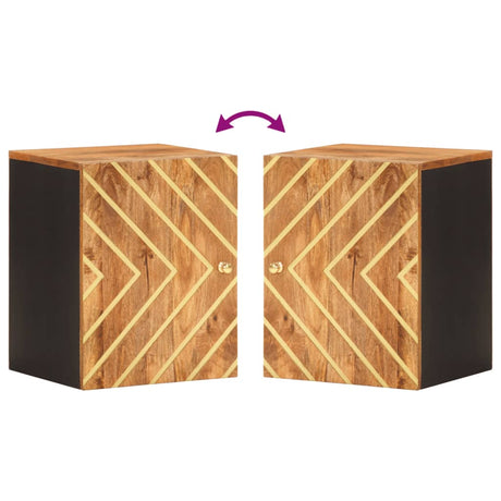 Bathroom Wall Cabinet Brown And Black Solid Wood Mango