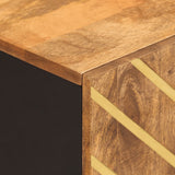 Bathroom Wall Cabinet Brown And Black Solid Wood Mango