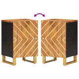 Bathroom Cabinet Brown And Black 38X33.5X58 Cm Solid Wood Mango