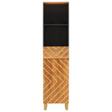 Bathroom Cabinet Brown And Black 38X33.5X160 Cm Solid Wood Mango