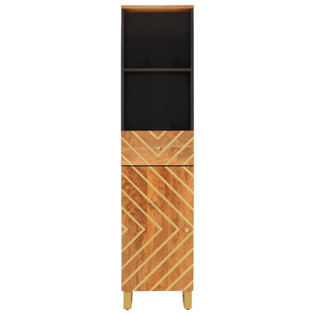 Bathroom Cabinet Brown And Black 38X33.5X160 Cm Solid Wood Mango