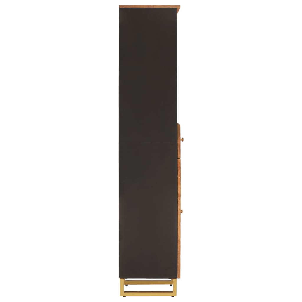 Bathroom Cabinet Brown And Black 38X33.5X160 Cm Solid Wood Mango