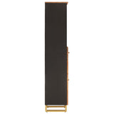 Bathroom Cabinet Brown And Black 38X33.5X160 Cm Solid Wood Mango