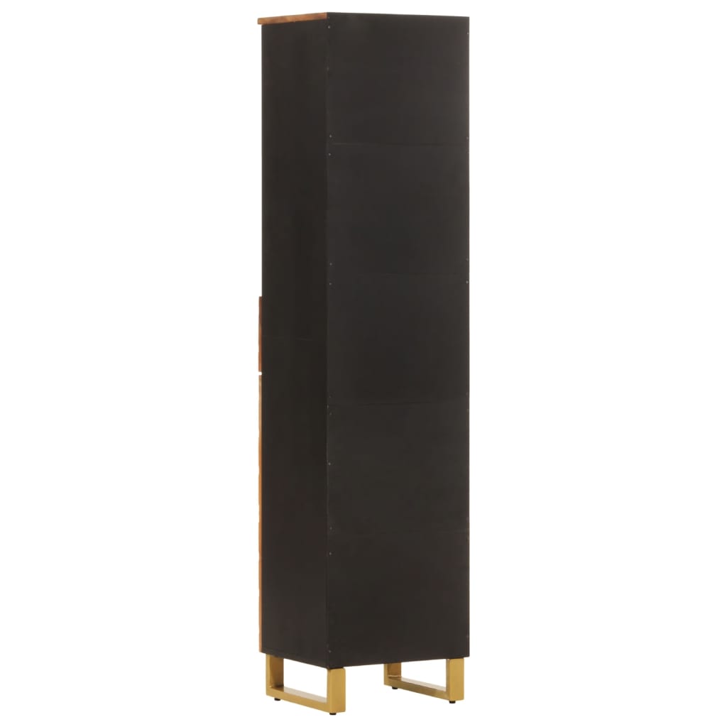 Bathroom Cabinet Brown And Black 38X33.5X160 Cm Solid Wood Mango