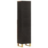Bathroom Cabinet Brown And Black 38X33.5X160 Cm Solid Wood Mango