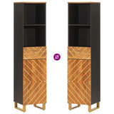 Bathroom Cabinet Brown And Black 38X33.5X160 Cm Solid Wood Mango