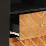 Bathroom Cabinet Brown And Black 38X33.5X160 Cm Solid Wood Mango