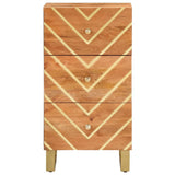 Side Cabinet Brown And Black 40X33.5X75 Cm Solid Wood Mango