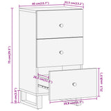 Side Cabinet Brown And Black 40X33.5X75 Cm Solid Wood Mango