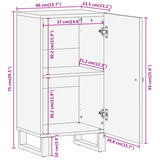 Side Cabinet Brown And Black 40X33.5X75 Cm Solid Wood Mango