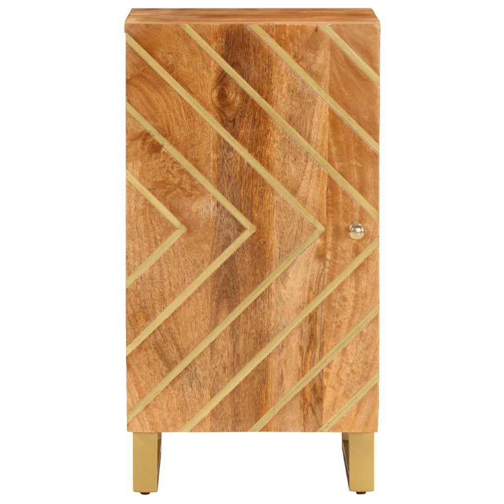 Side Cabinet Brown And Black 40X33.5X75 Cm Solid Wood Mango