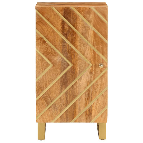 Side Cabinet Brown And Black 40X33.5X75 Cm Solid Wood Mango