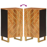 Side Cabinet Brown And Black 40X33.5X75 Cm Solid Wood Mango