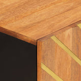 Side Cabinet Brown And Black 60X33.5X75 Cm Solid Wood Mango