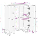 Side Cabinet Brown And Black 60X33.5X75 Cm Solid Wood Mango