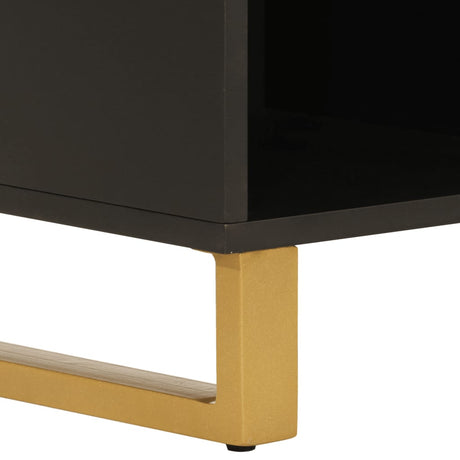 Side Cabinet Brown And Black 80X33.5X75 Cm Solid Wood Mango