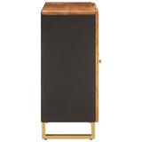 Side Cabinet Brown And Black 90X33.5X75 Cm Solid Wood Mango