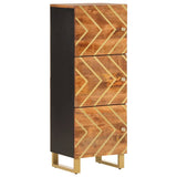 Highboard Brown And Black 40X33.5X110 Cm Solid Wood Mango