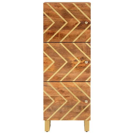 Highboard Brown And Black 40X33.5X110 Cm Solid Wood Mango