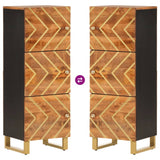 Highboard Brown And Black 40X33.5X110 Cm Solid Wood Mango