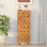 Highboard Brown And Black 40X33.5X110 Cm Solid Wood Mango