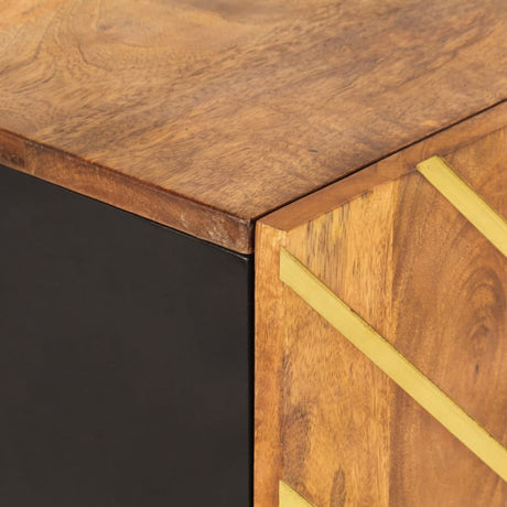 Highboard Brown And Black 60X33.5X100 Cm Solid Wood Mango