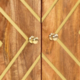 Highboard Brown And Black 60X33.5X100 Cm Solid Wood Mango