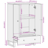 Highboard Brown And Black 60X33.5X100 Cm Solid Wood Mango