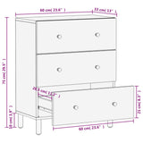 Side Cabinet 60X33X75 Cm Solid Wood Mango