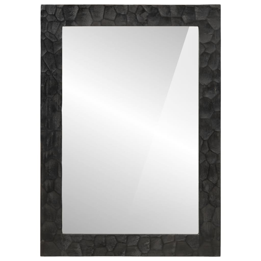 Bathroom Mirror 50X70X2.5 Cm Solid Wood Mango And Glass