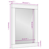 Bathroom Mirror 50X70X2.5 Cm Solid Wood Mango And Glass