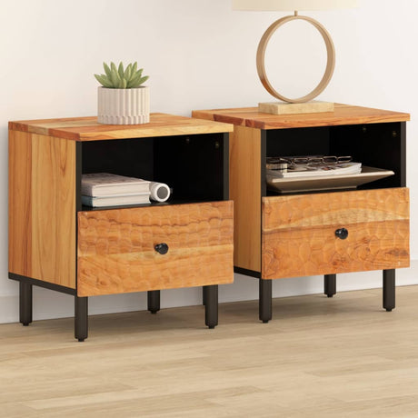 Bedside Cabinet 40X33X46 Cm Solid Wood Acacia