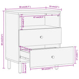 Bedside Cabinet 50X33X60 Cm Solid Wood Acacia