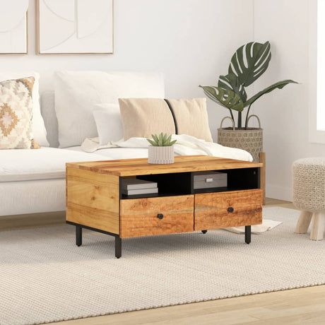 Coffee Table 80X54X40 Cm Solid Wood Acacia