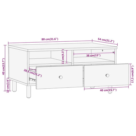 Coffee Table 80X54X40 Cm Solid Wood Acacia